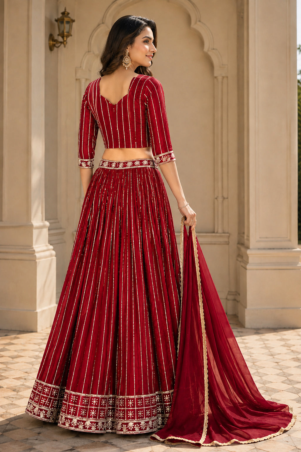 Embroidered Lehenga Choli Set with Dupatta