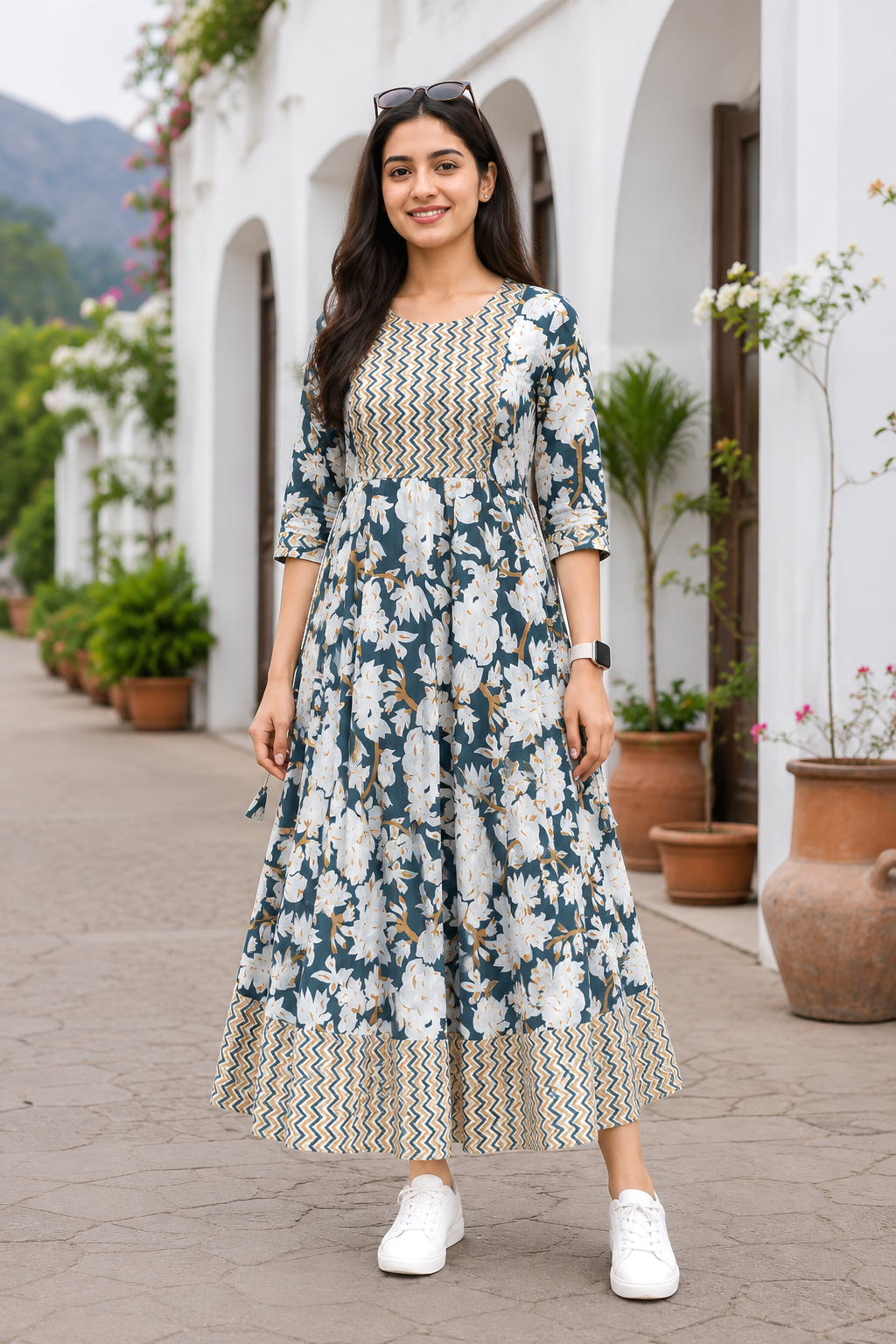 Floral Printed Anarkali Kurta / Dress