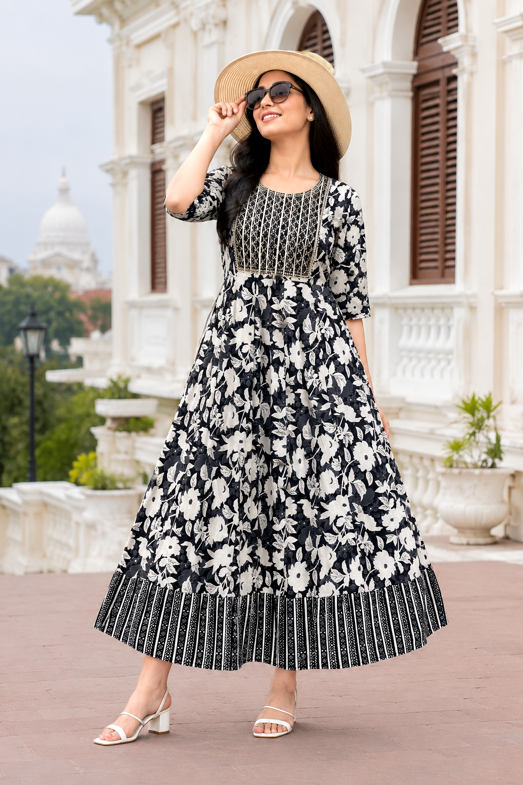 Floral Printed Anarkali Kurta / Dress