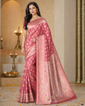Blush Pink Minakari Silk Saree