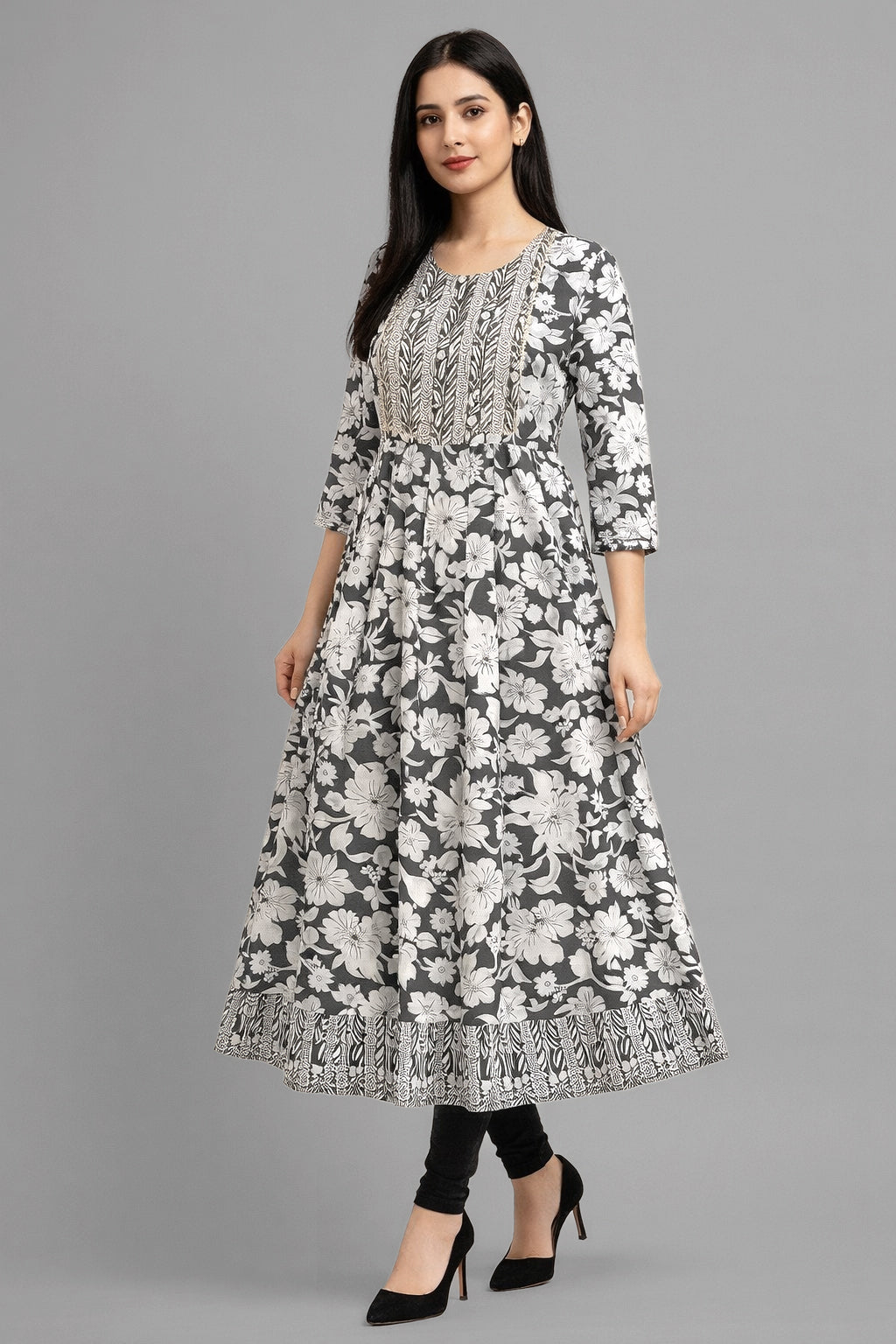 Floral Printed Anarkali Kurta / Dress