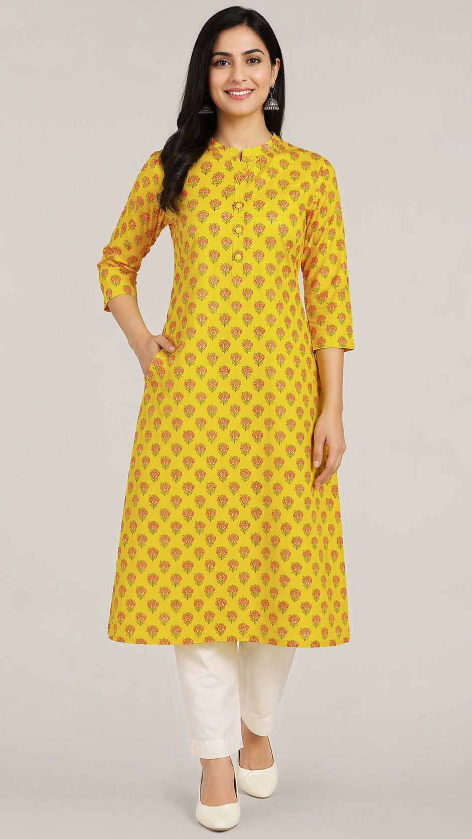 Floral Printed Cotton Kurta