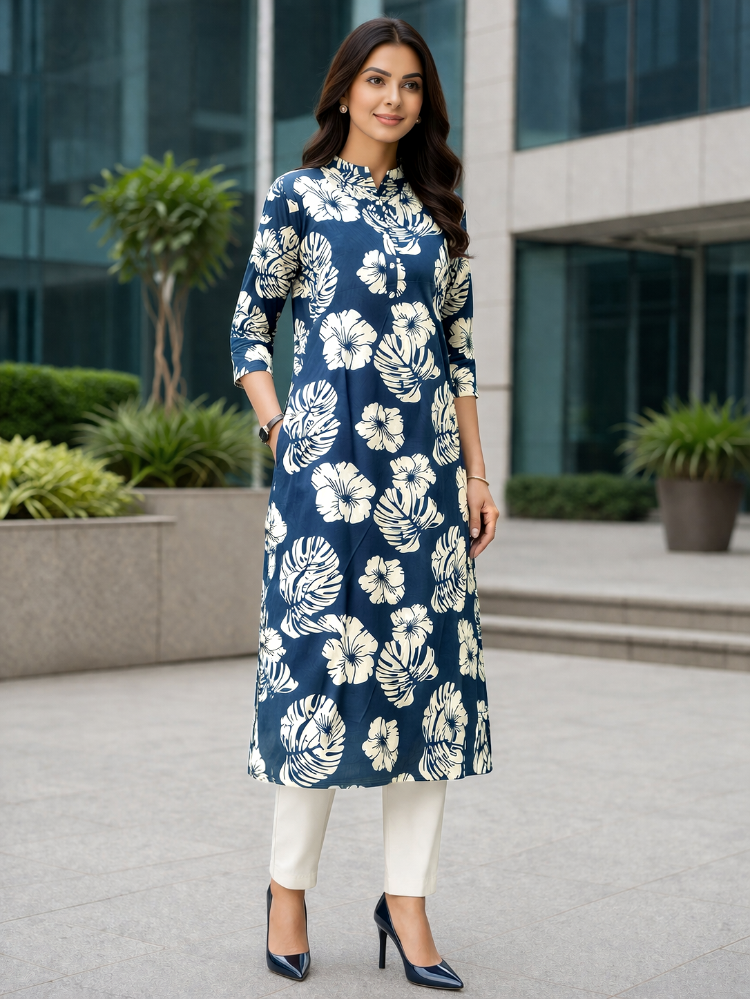Floral Printed Cotton Kurta