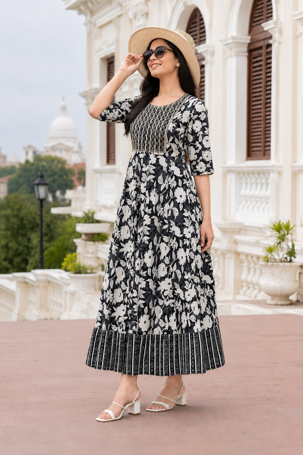 Floral Printed Anarkali Kurta / Dress
