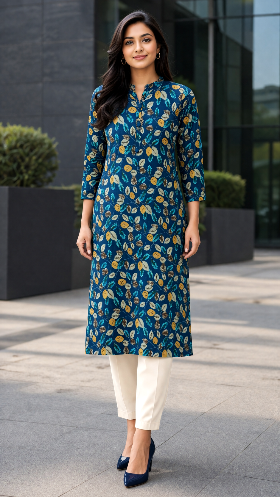 Floral Printed Cotton Kurta