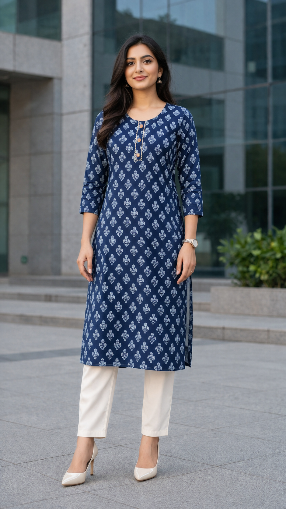 Floral Printed Cotton Kurta