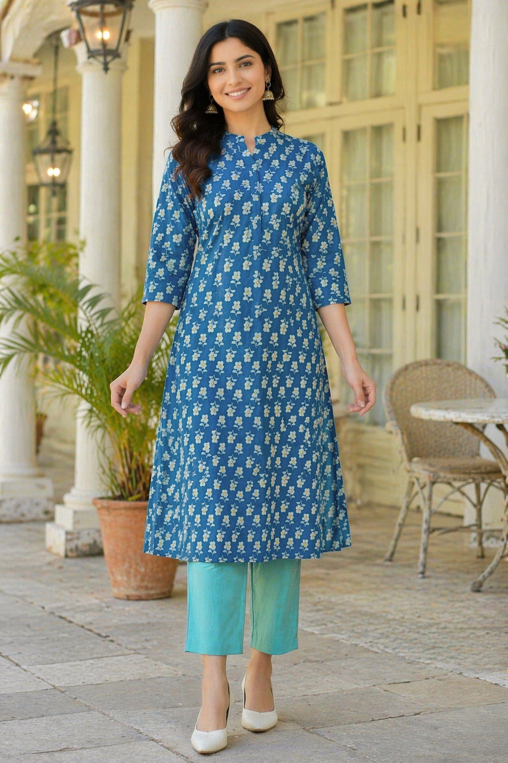 Floral Printed Cotton Kurta
