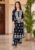 Black Chikankari Kurta Set