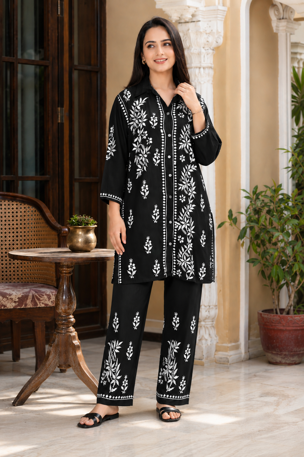 Printed Chikankari Co-Ord Set