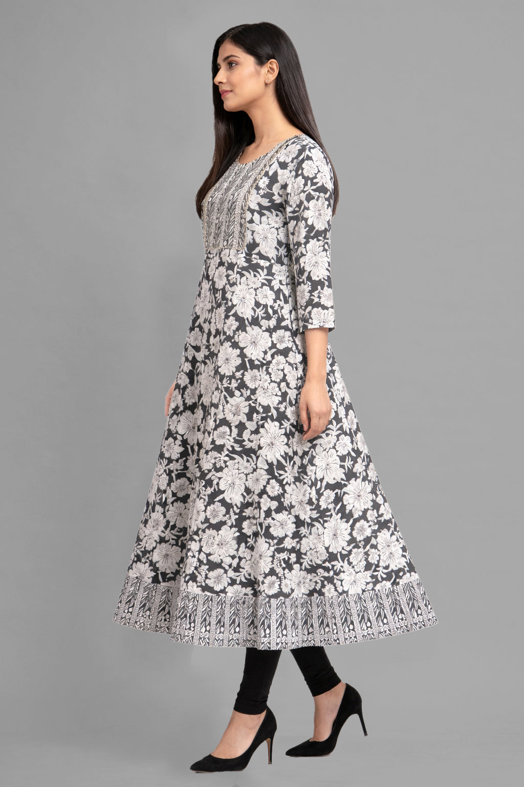 Floral Printed Anarkali Kurta / Dress