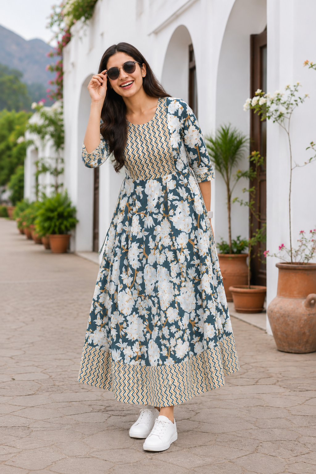 Floral Printed Anarkali Kurta / Dress