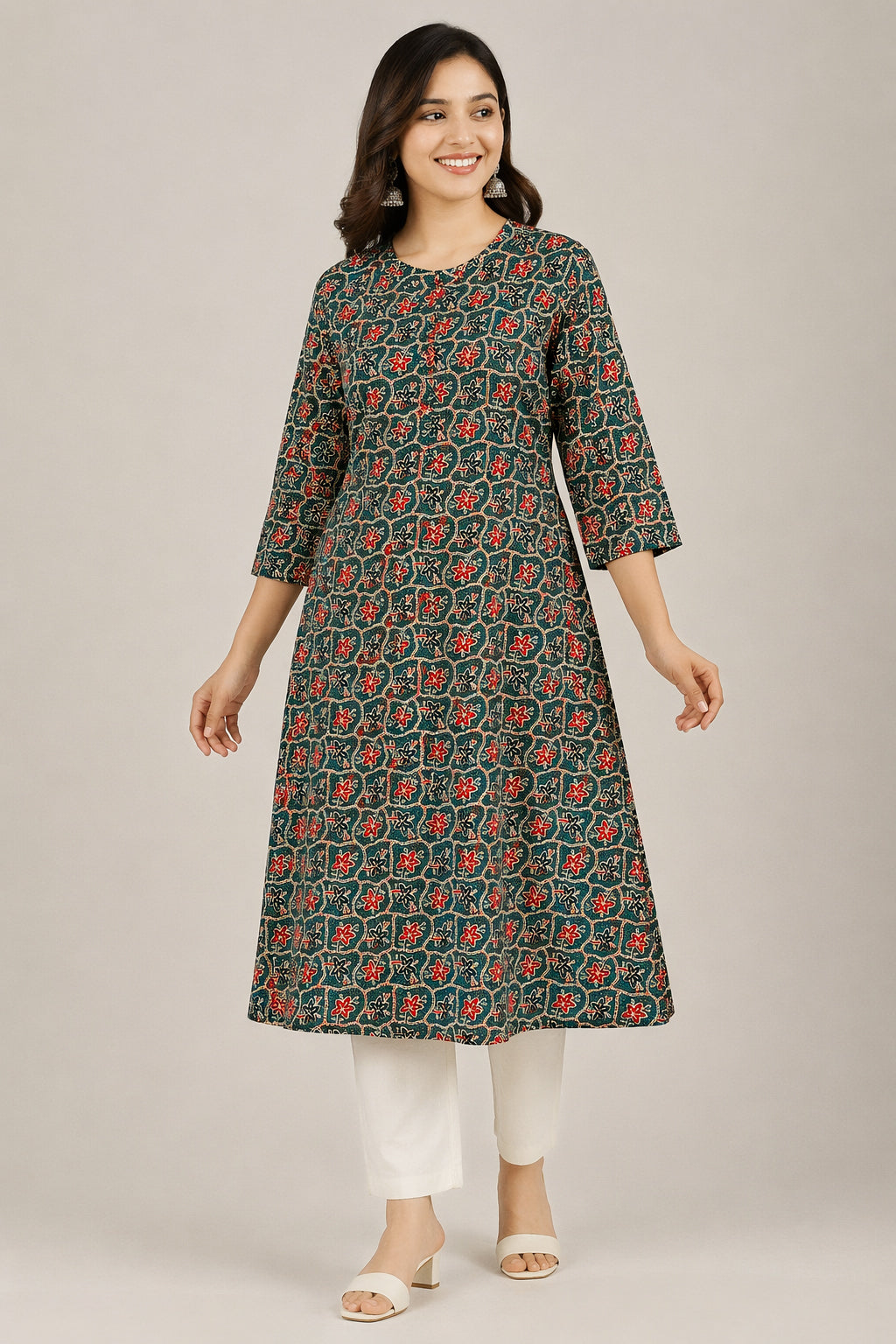 Floral Printed Cotton Kurta