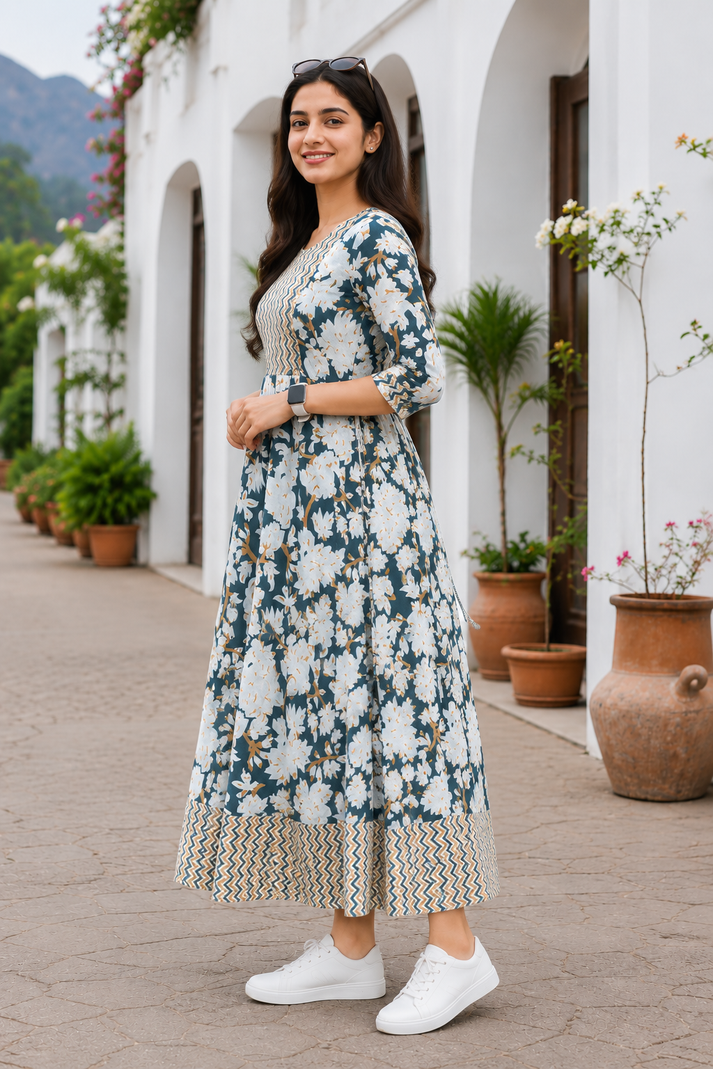 Floral Printed Anarkali Kurta / Dress
