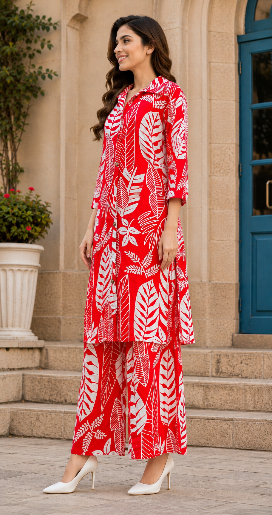 Tropical Leaf Print Co-Ord Set