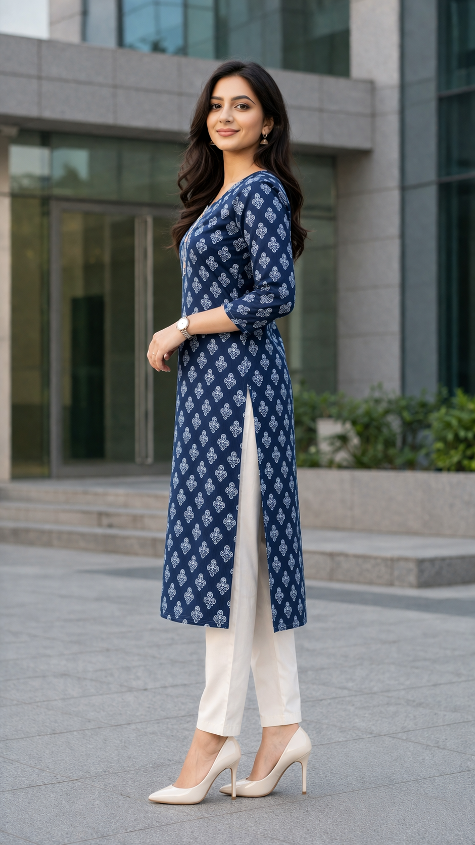 Floral Printed Cotton Kurta