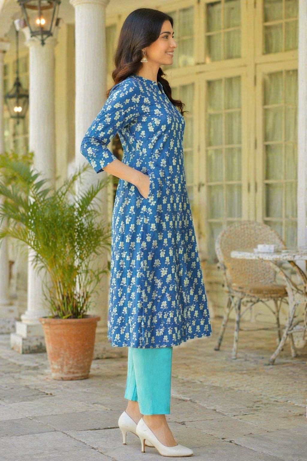 Floral Printed Cotton Kurta