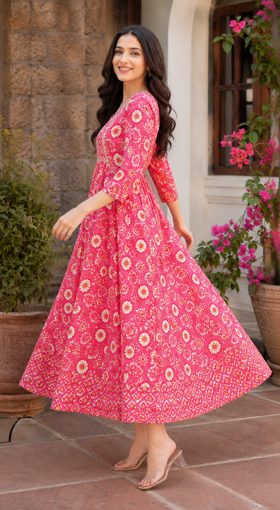 Floral Printed Anarkali Kurta / Dress