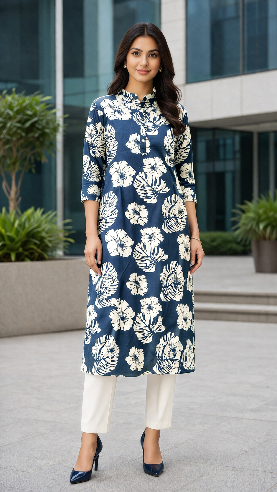 Floral Printed Cotton Kurta