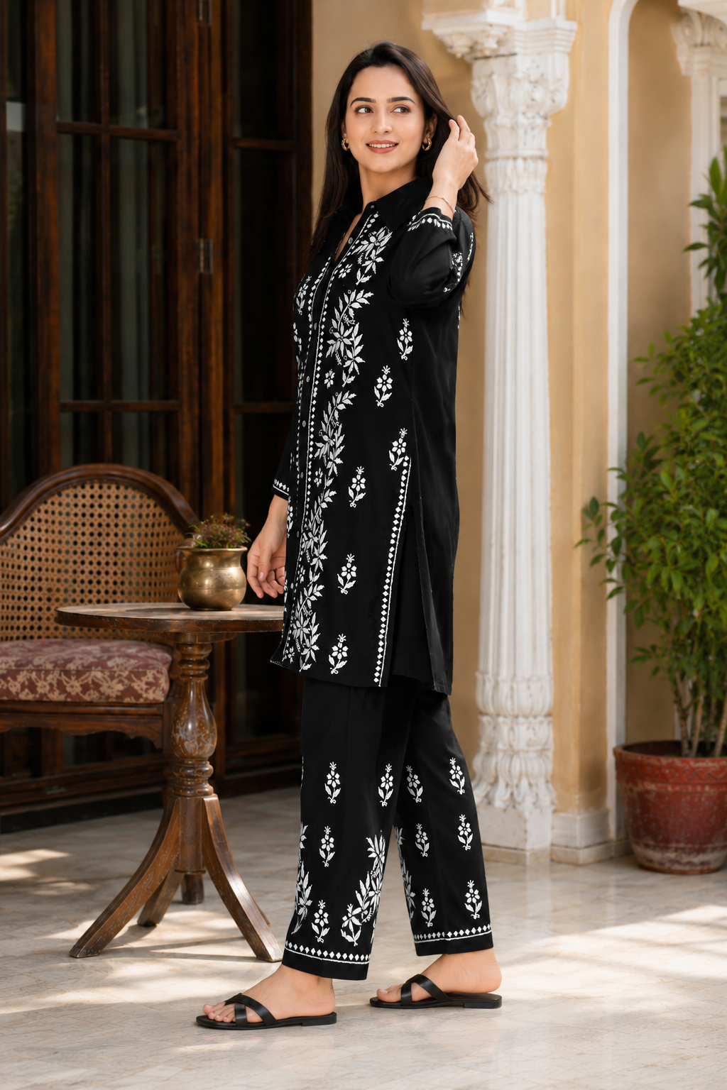 Printed Chikankari Co-Ord Set