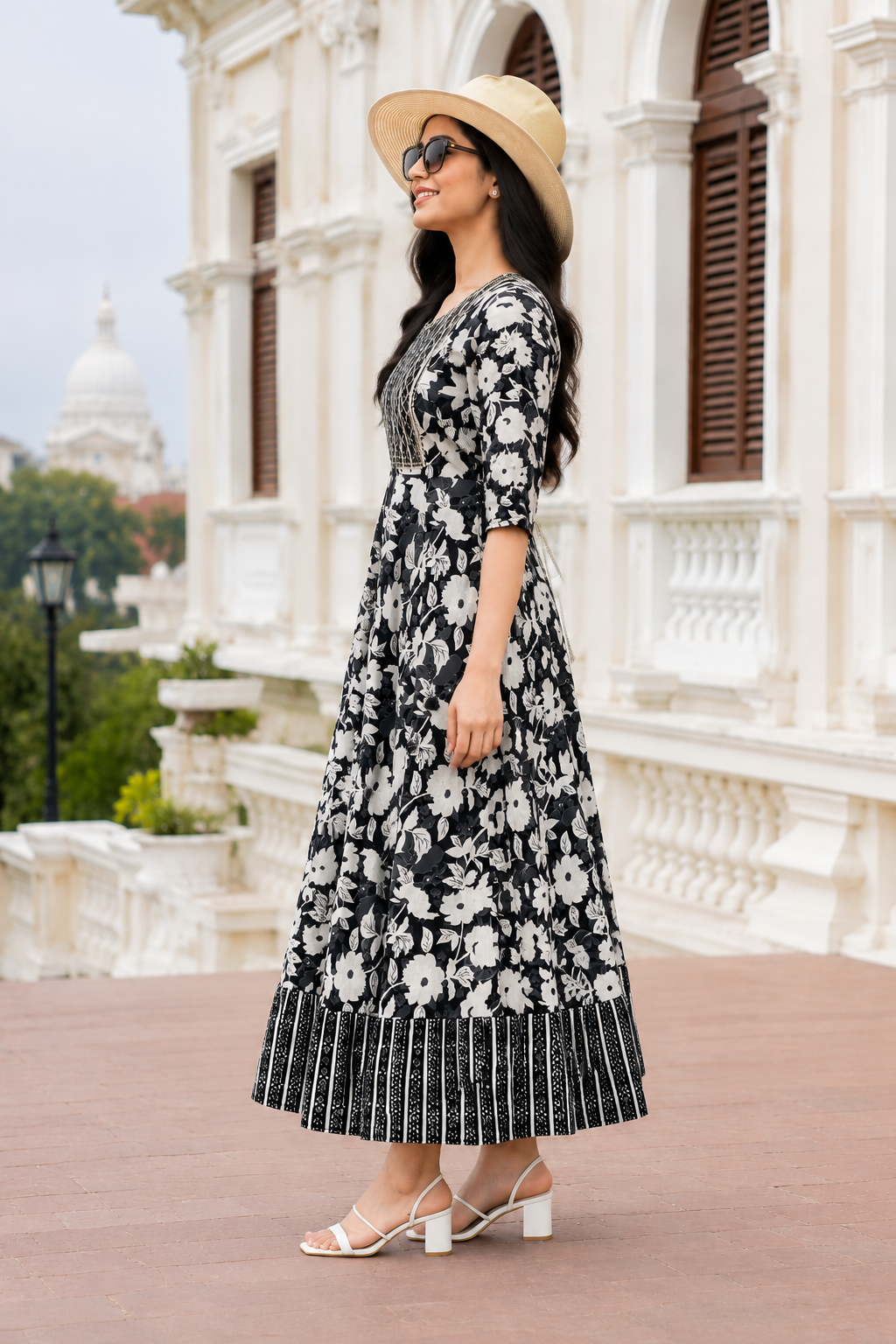 Floral Printed Anarkali Kurta / Dress