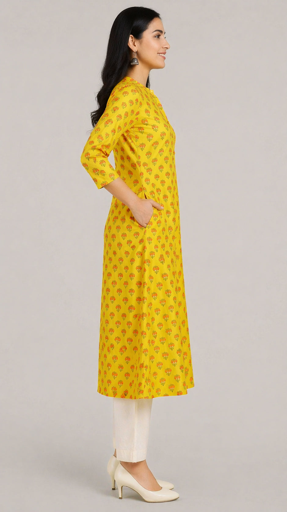 Floral Printed Cotton Kurta