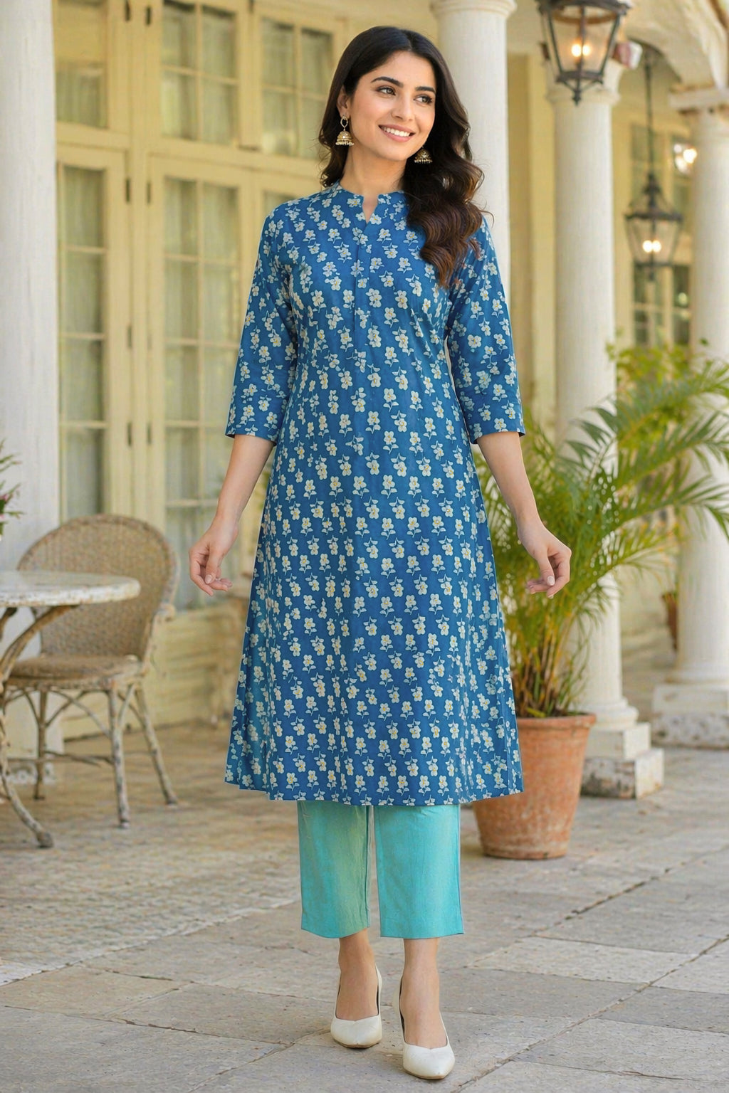 Floral Printed Cotton Kurta