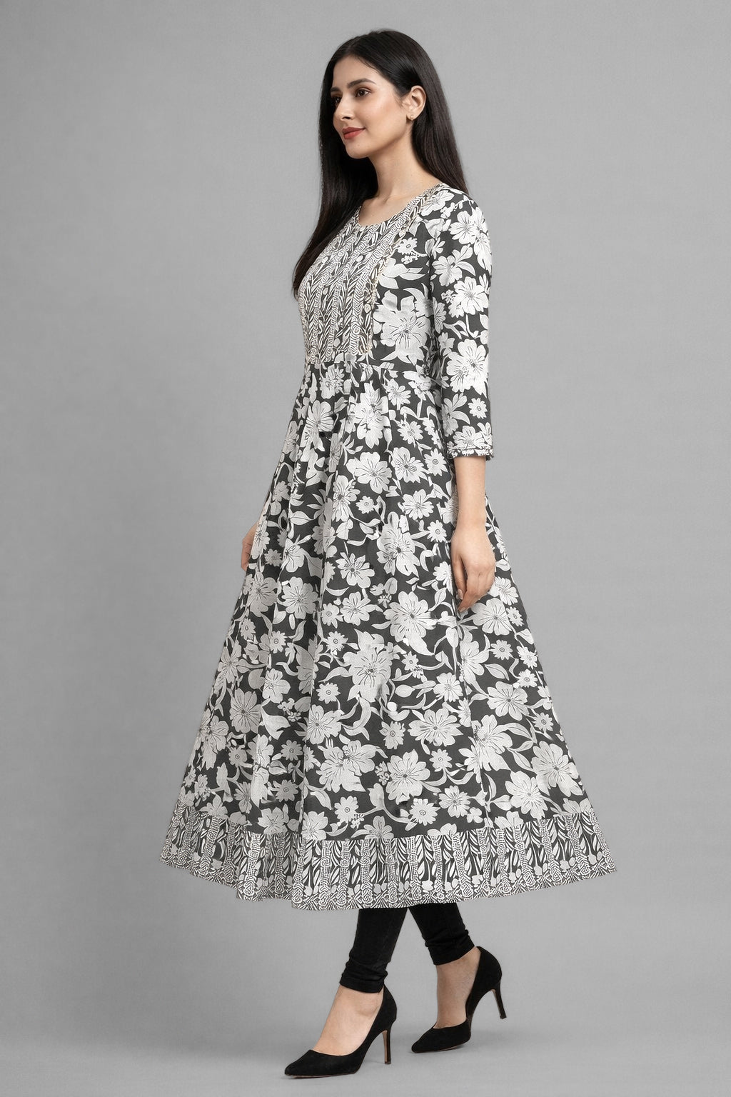 Floral Printed Anarkali Kurta / Dress