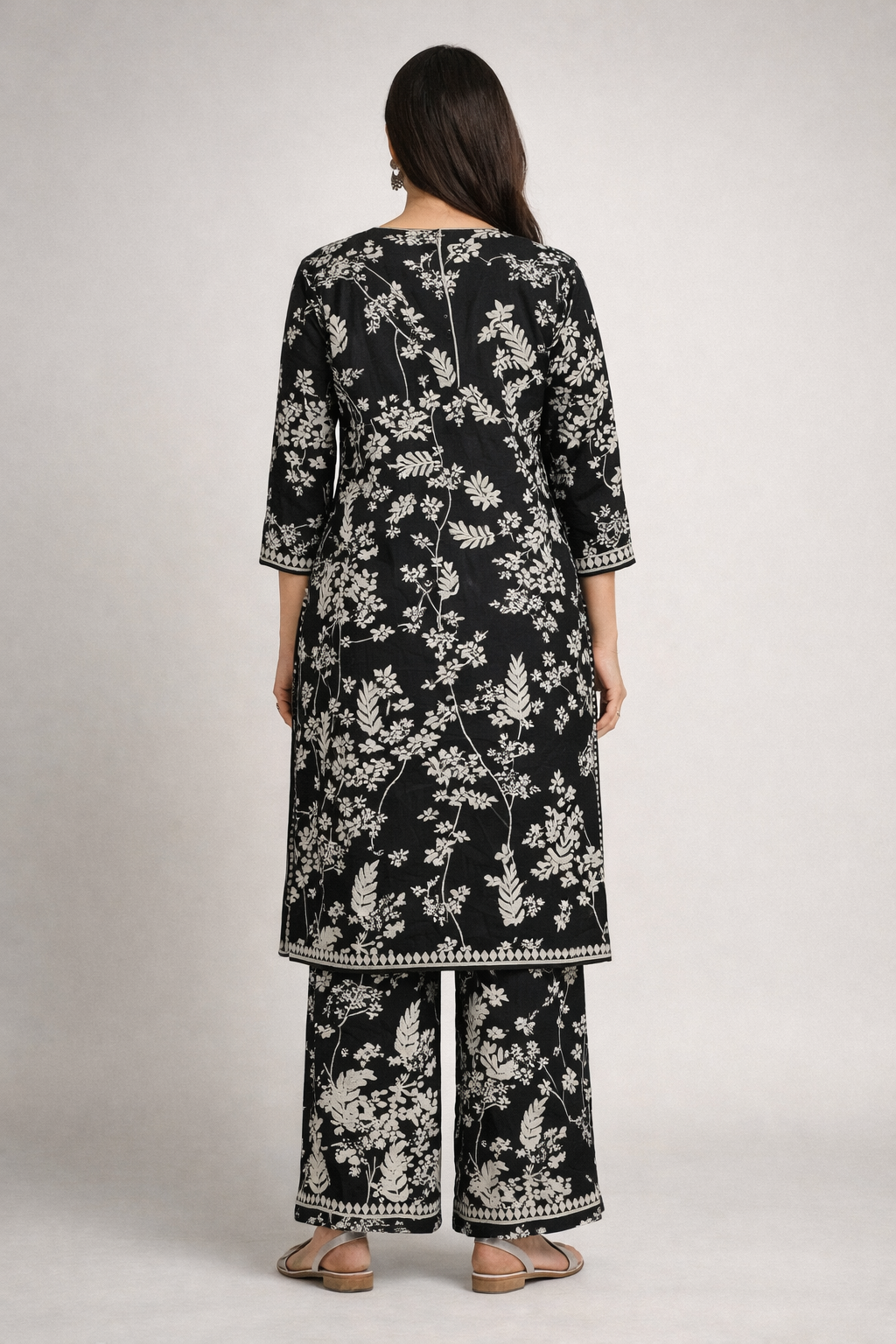 Printed Chikankari Kurta Set