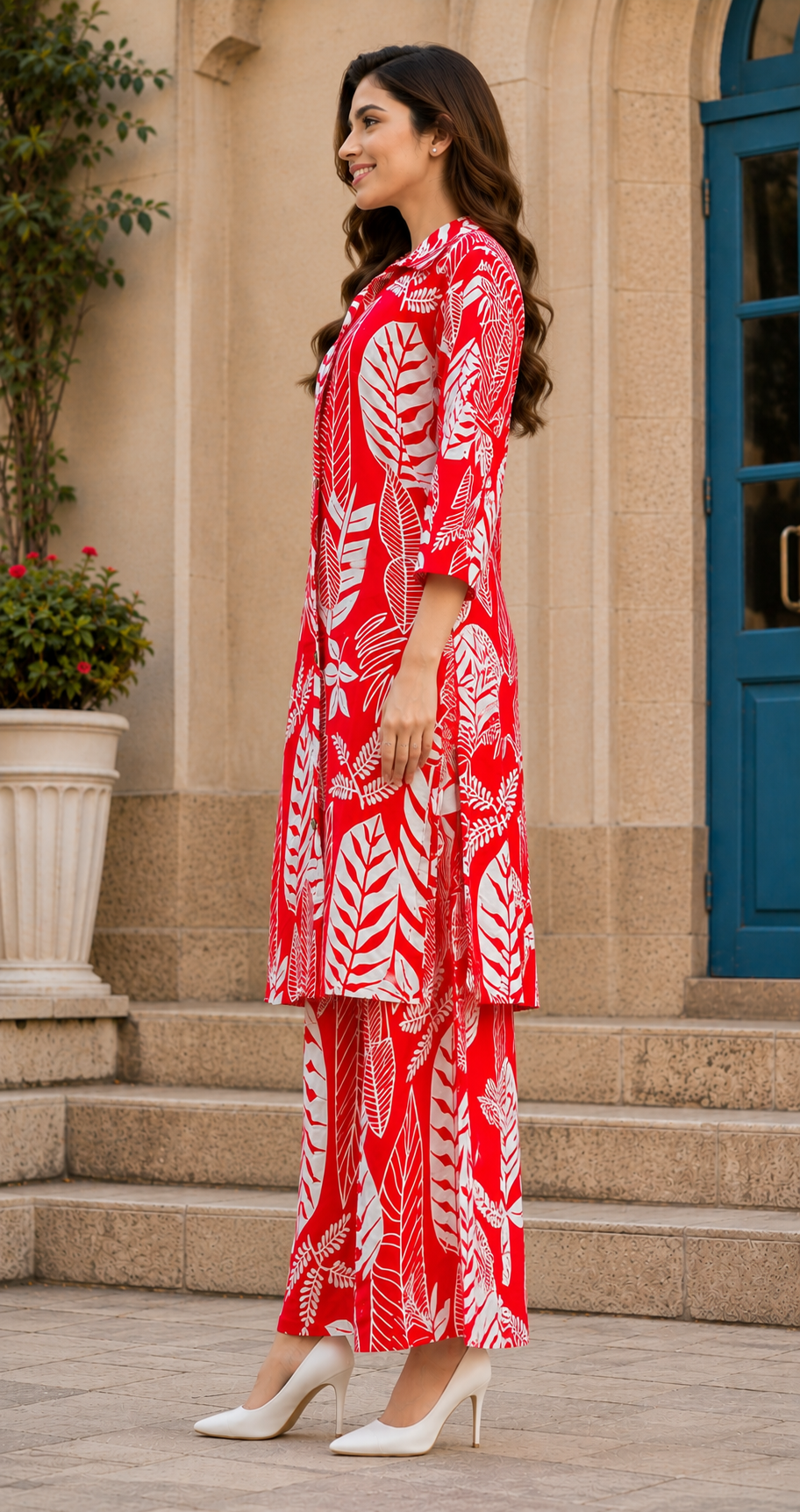 Tropical Leaf Print Co-Ord Set