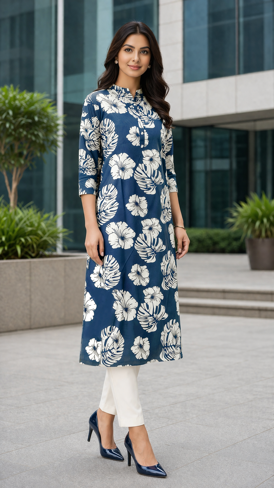 Floral Printed Cotton Kurta