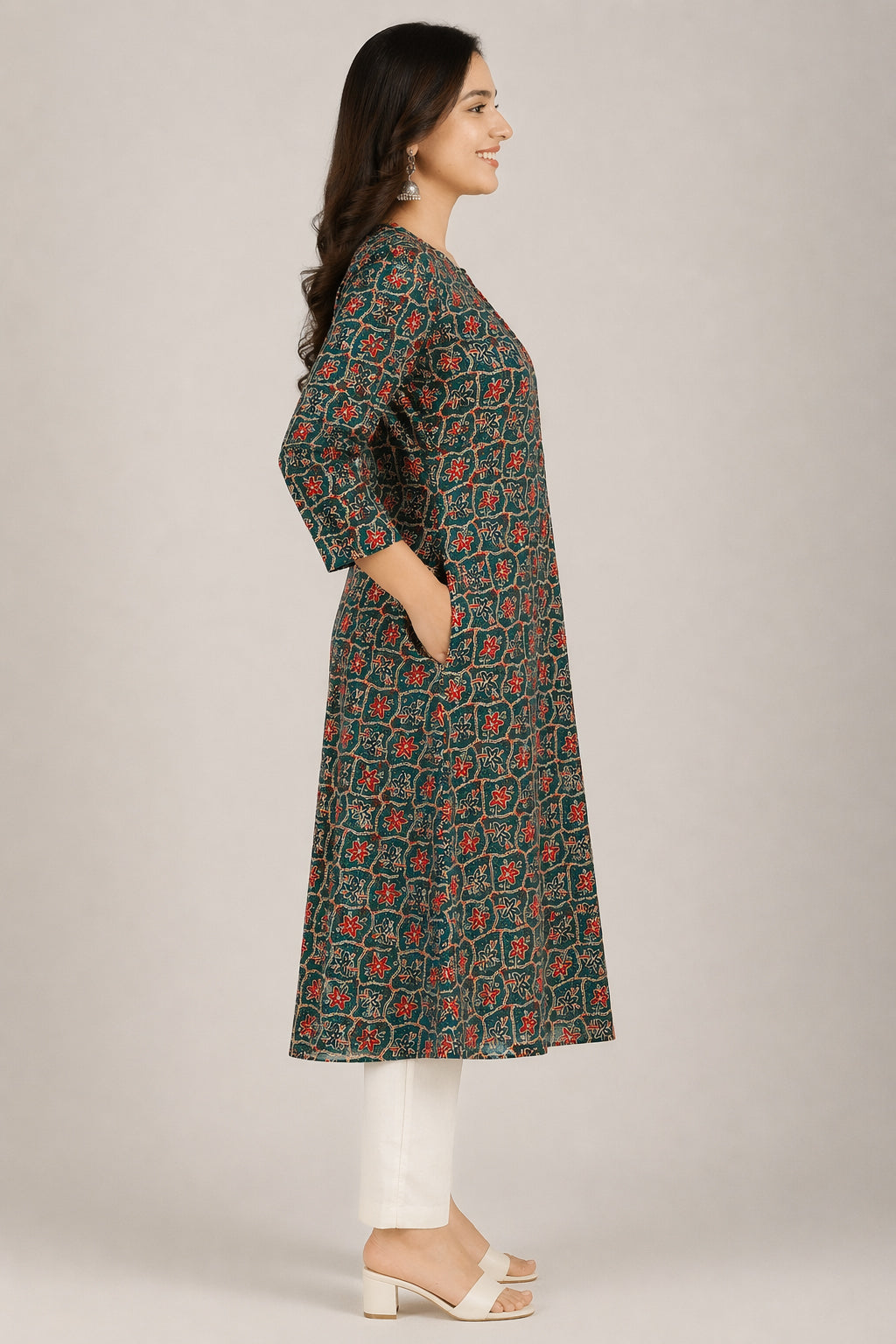 Floral Printed Cotton Kurta