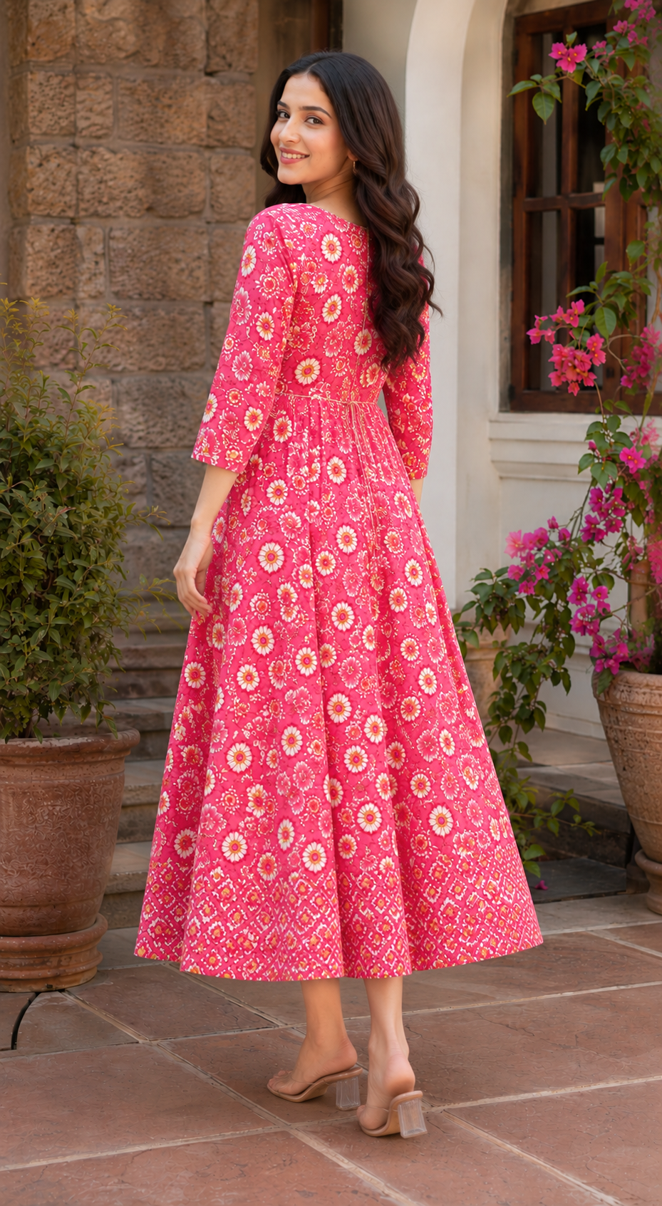 Floral Printed Anarkali Kurta / Dress