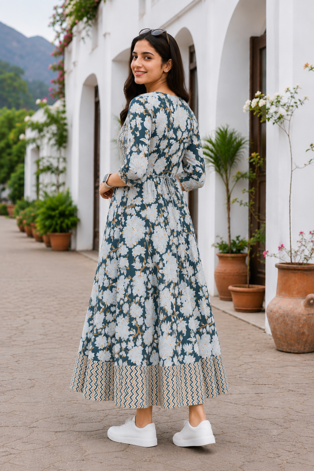 Floral Printed Anarkali Kurta / Dress
