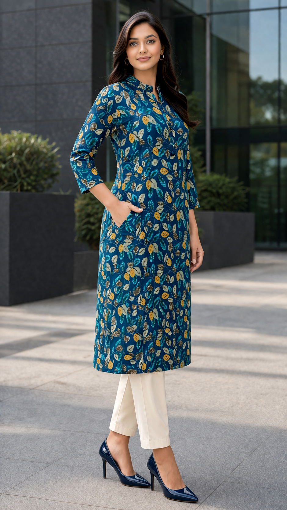Floral Printed Cotton Kurta