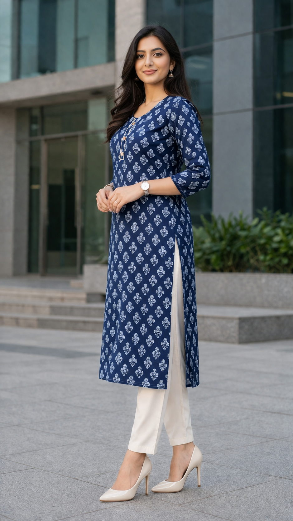 Floral Printed Cotton Kurta