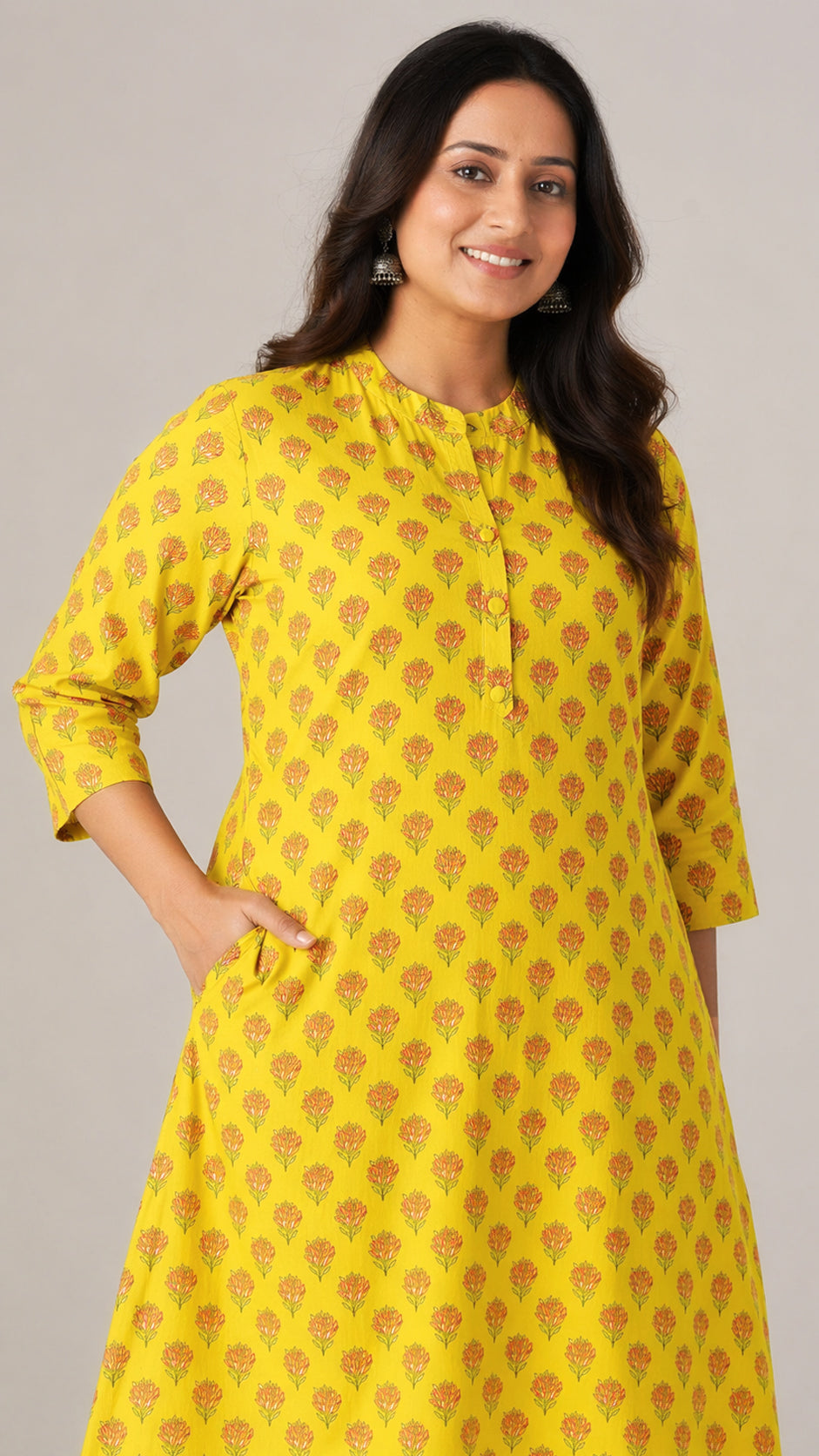 Floral Printed Cotton Kurta