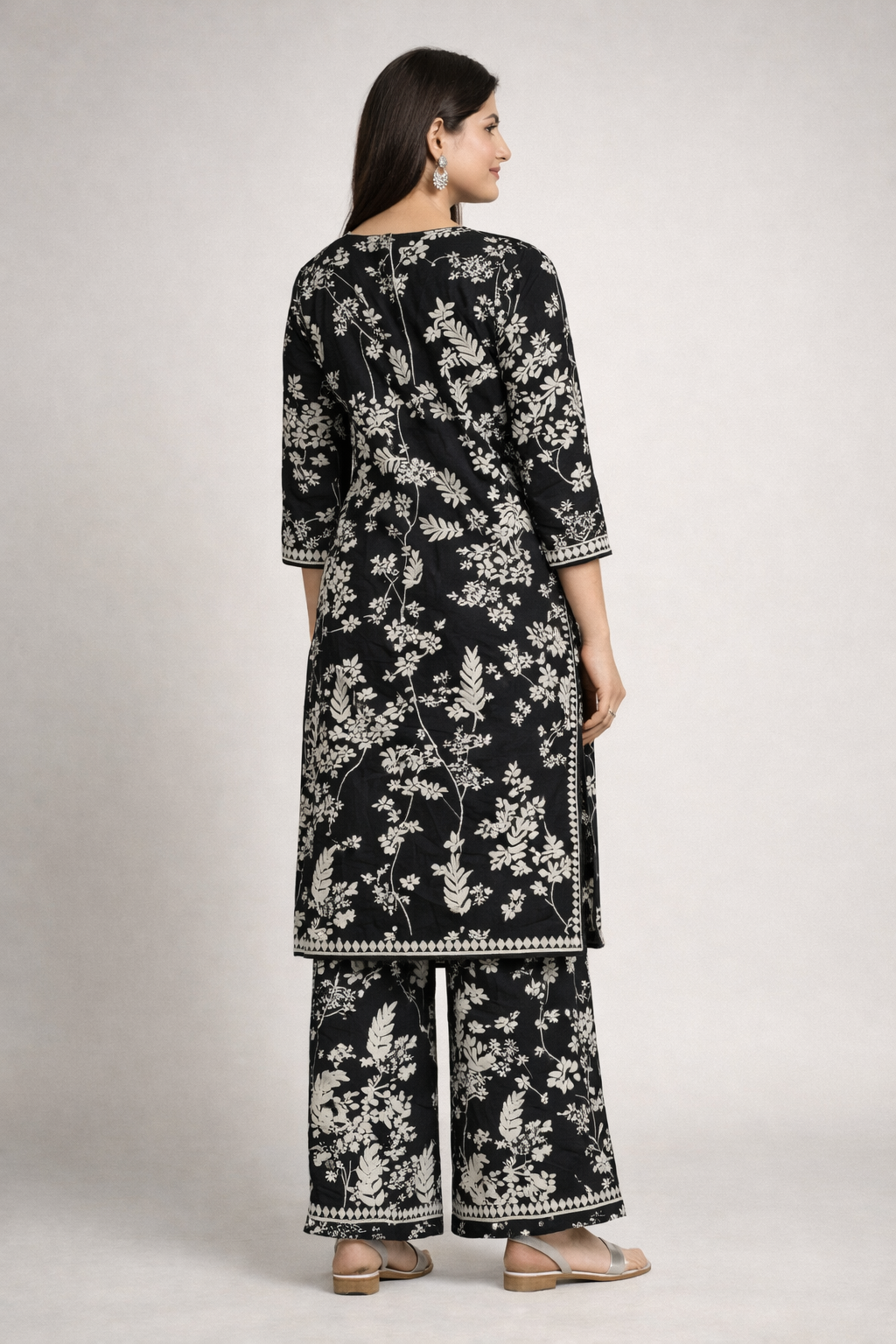 Printed Chikankari Kurta Set