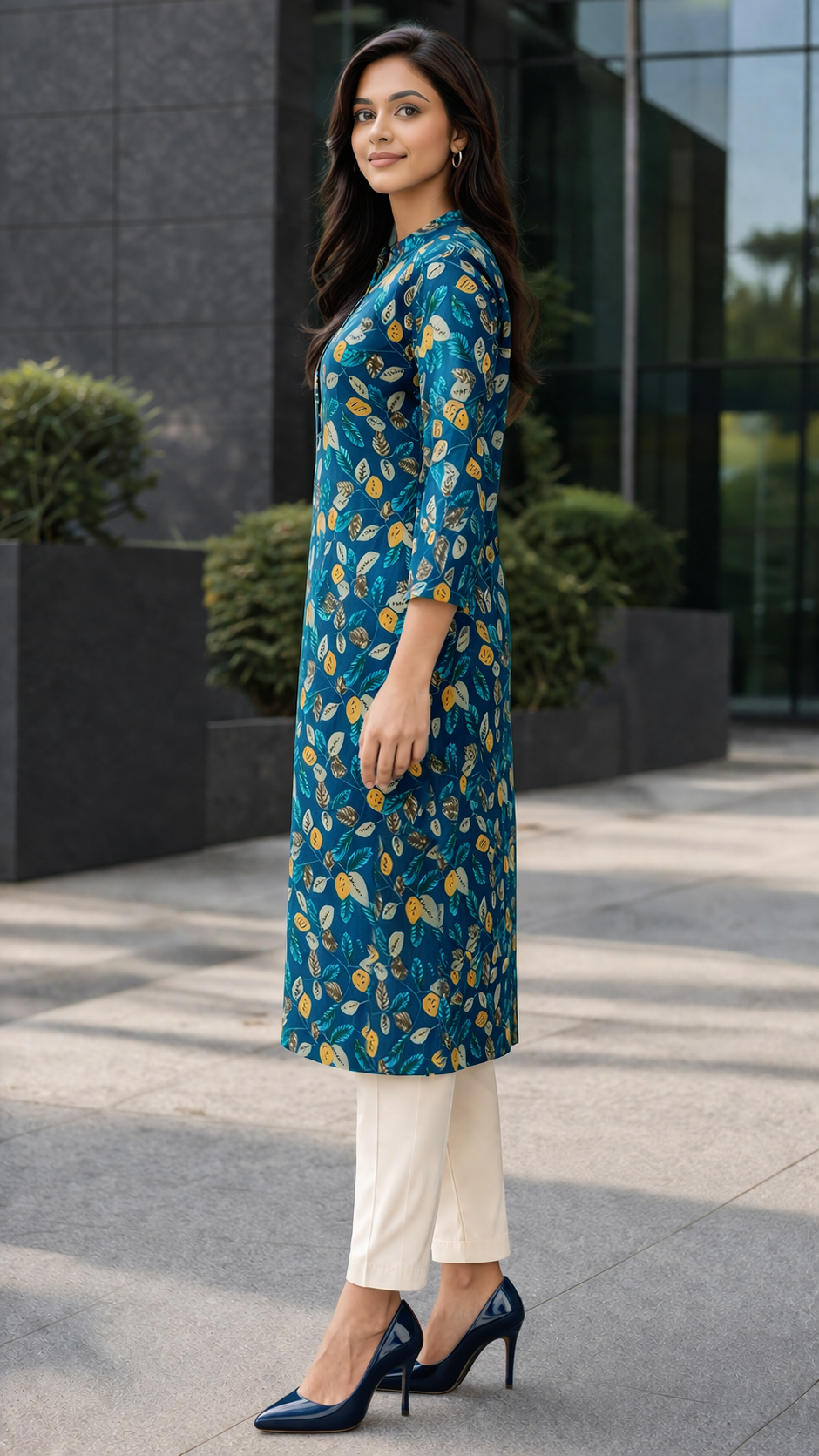 Floral Printed Cotton Kurta