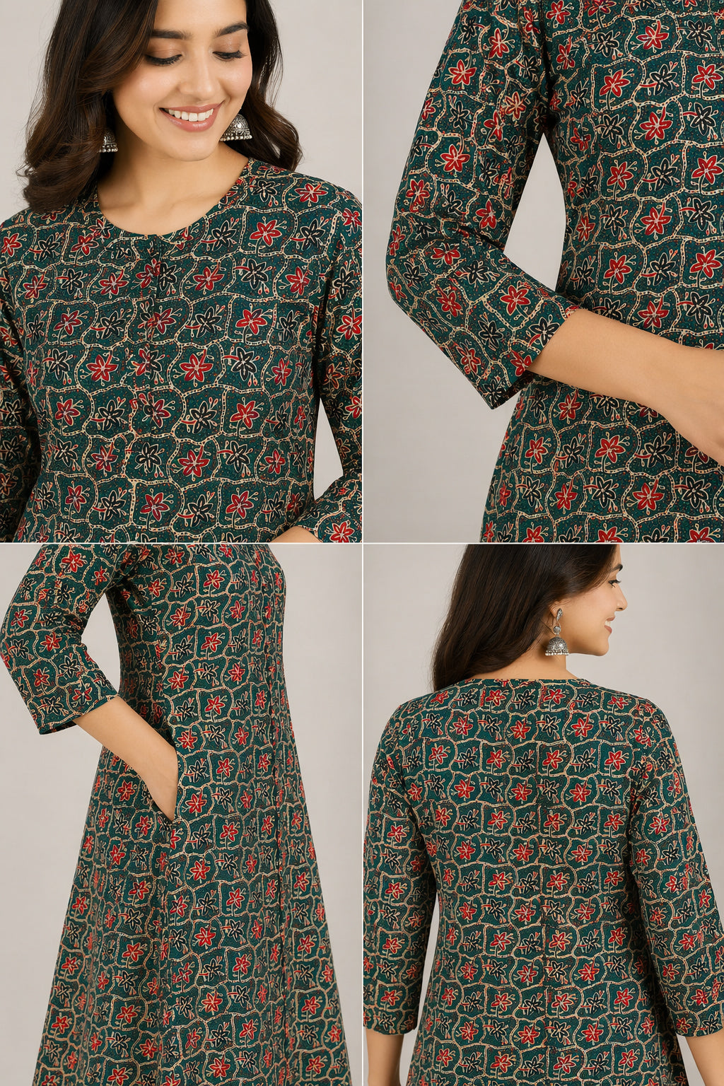 Floral Printed Cotton Kurta