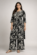 Printed Chikankari Kurta Set