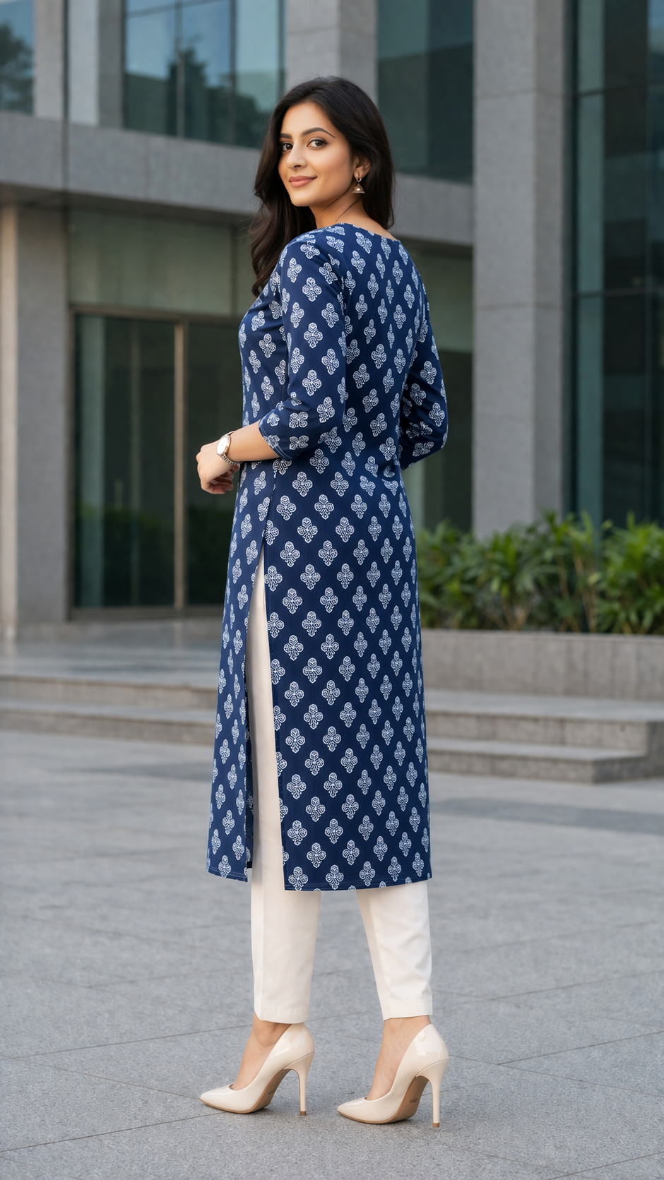 Floral Printed Cotton Kurta