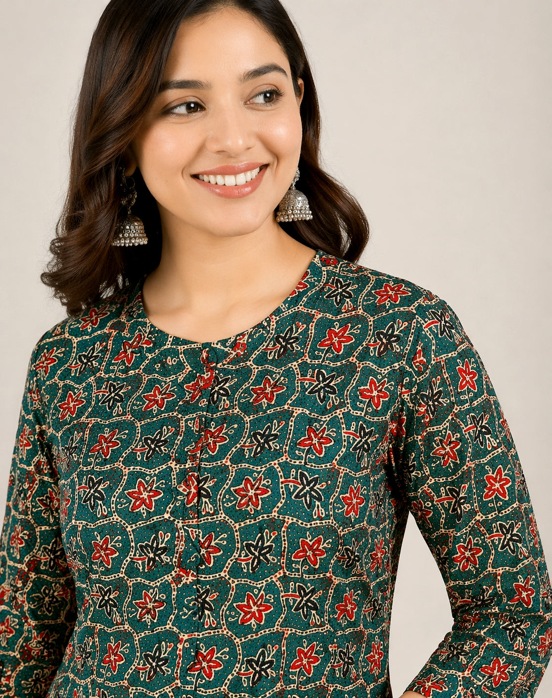 Floral Printed Cotton Kurta