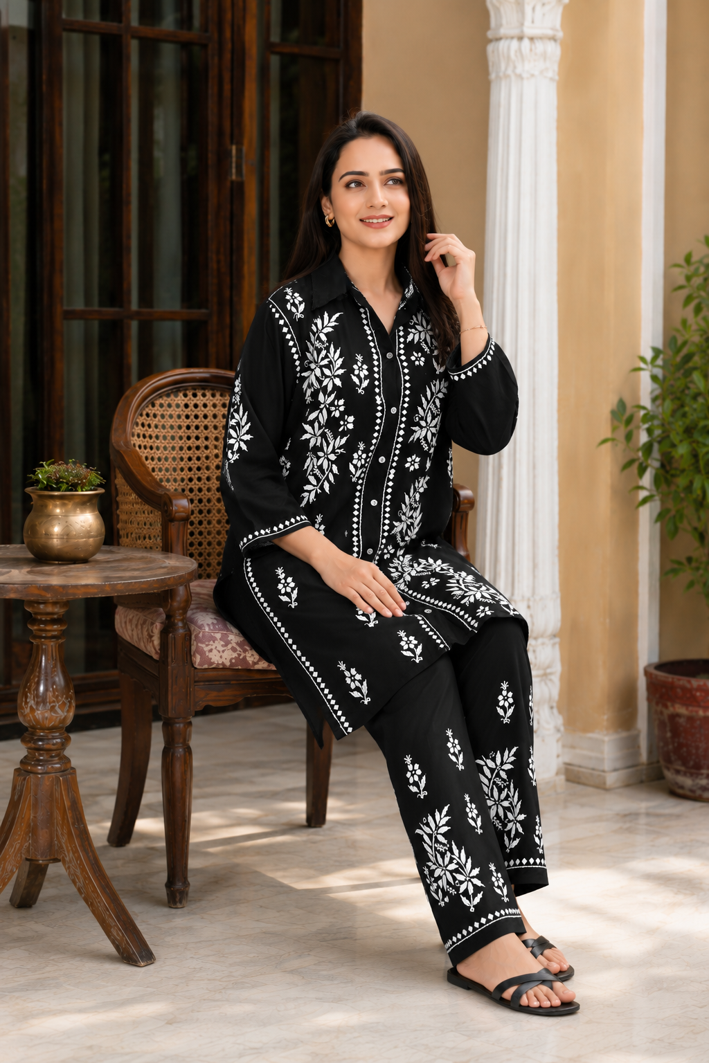 Printed Chikankari Co-Ord Set
