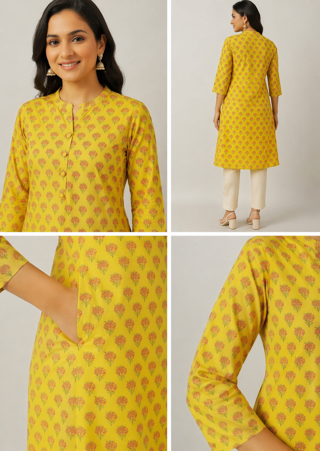 Floral Printed Cotton Kurta