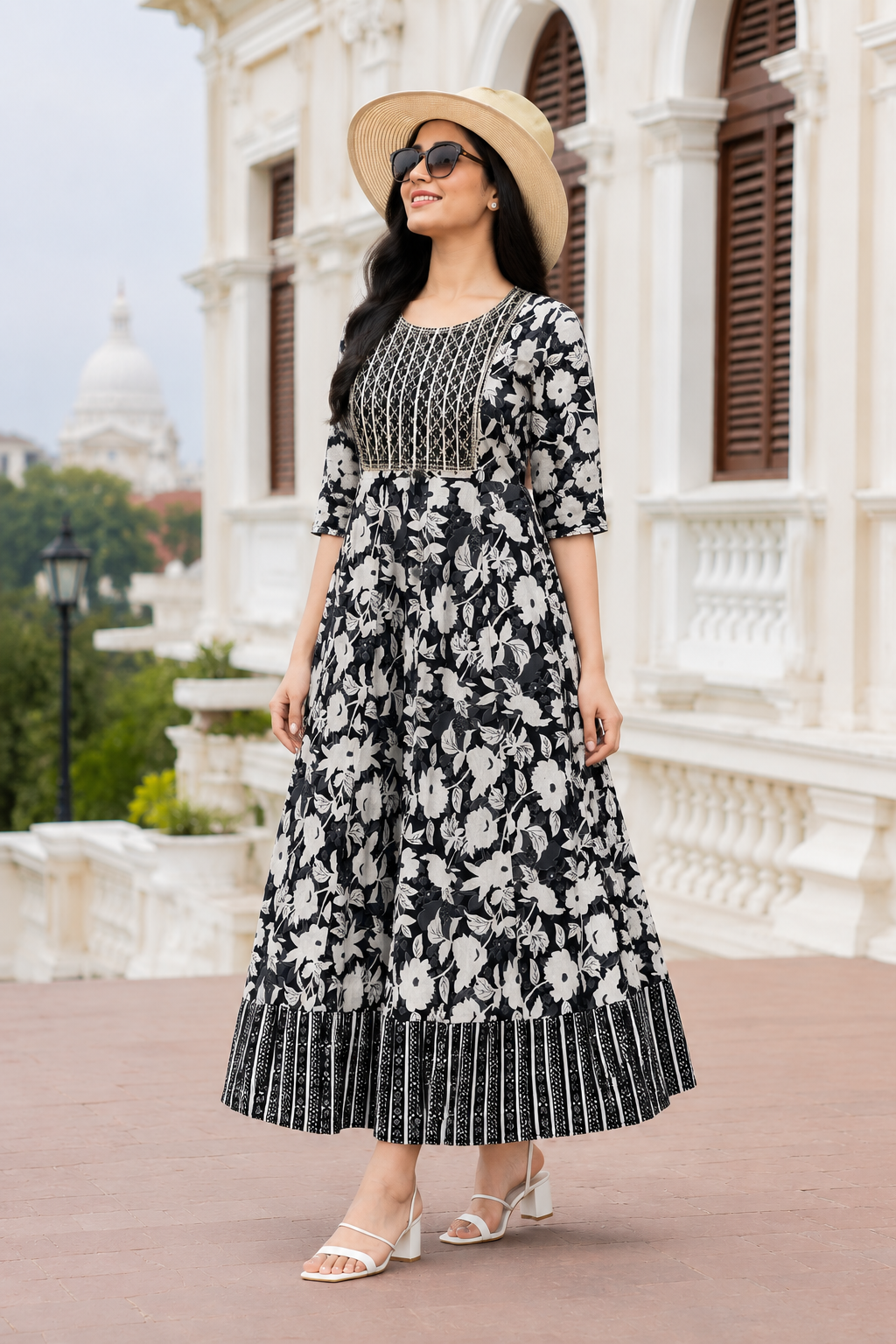Floral Printed Anarkali Kurta / Dress