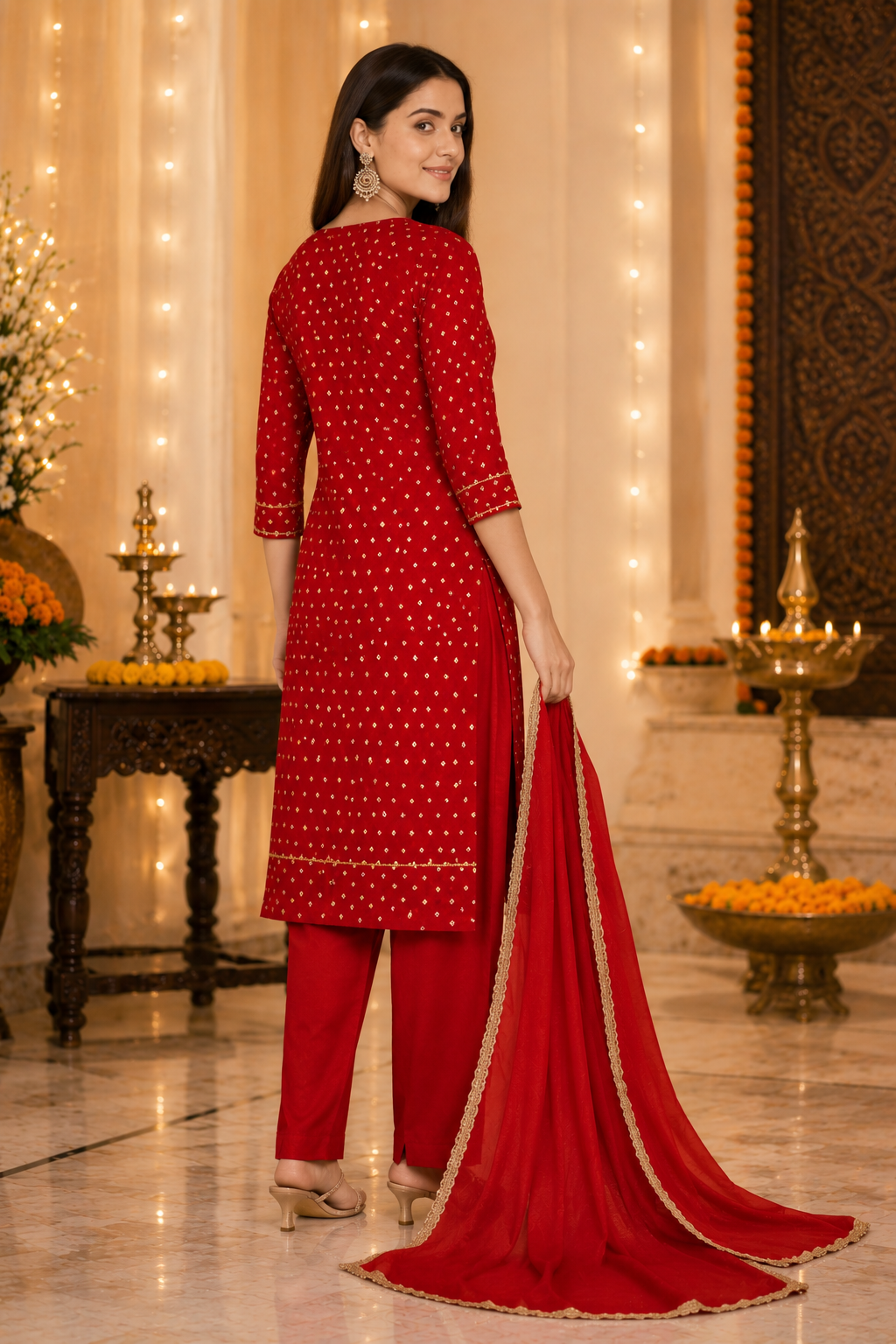 Ruby Glow Ethnic Set