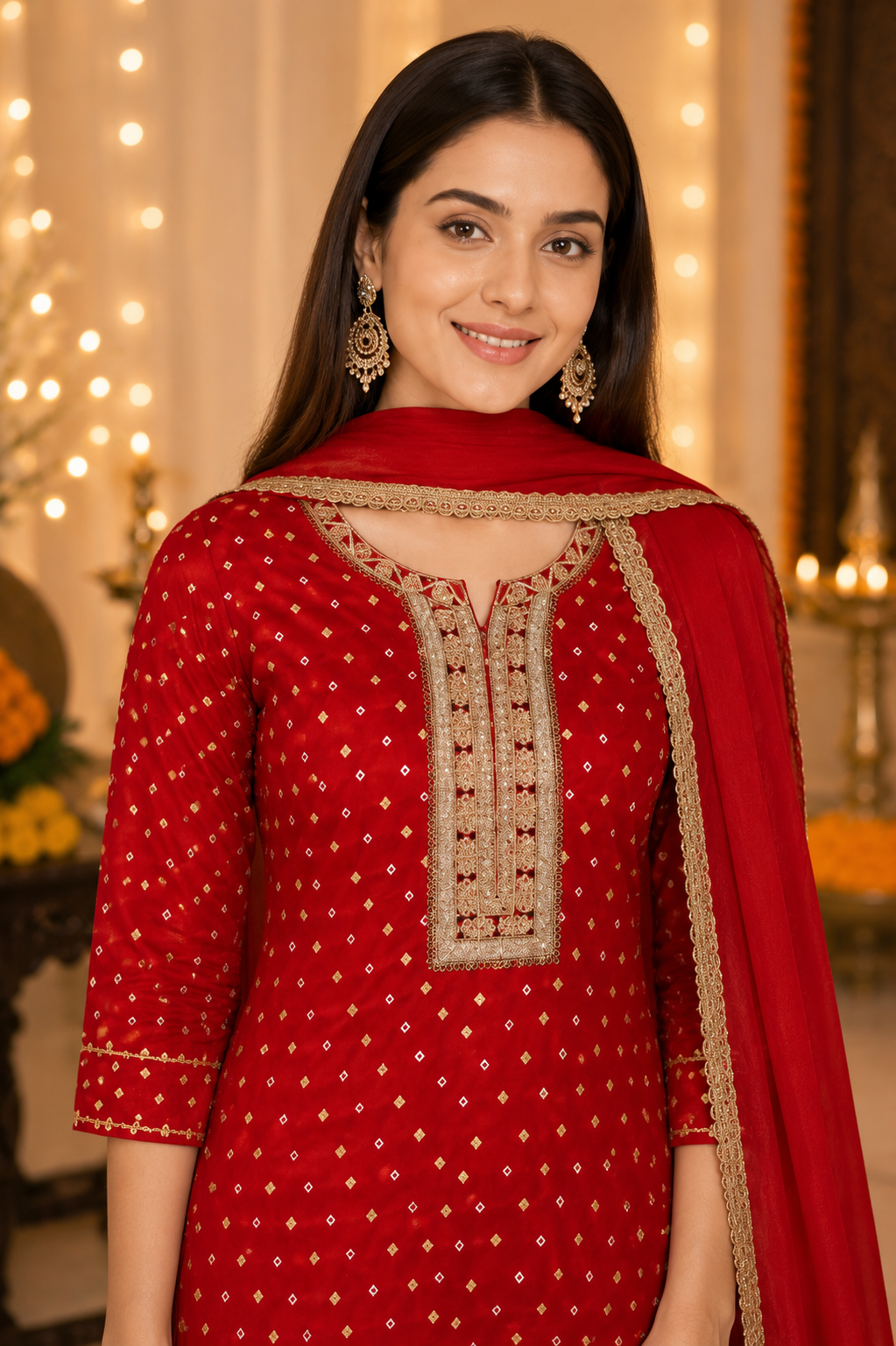 Ruby Glow Ethnic Set