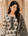 Women's Heritage Tree Printed Kurta Set with Dupatta