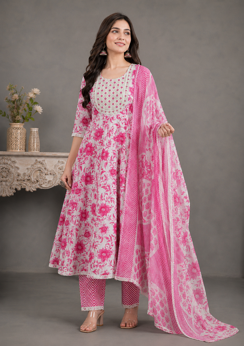 Pink Meadow Mirror Kurta Set