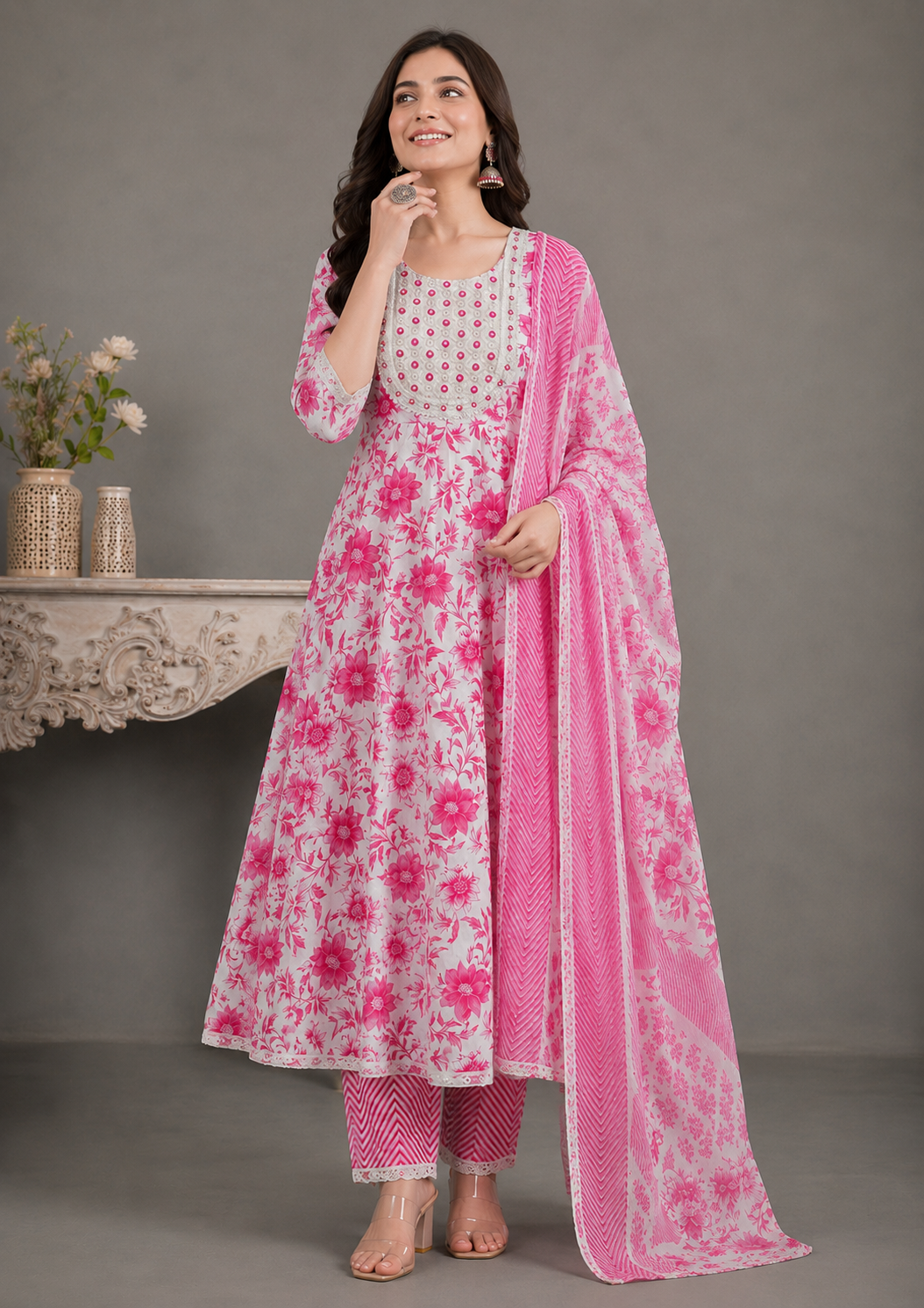 Pink Meadow Mirror Kurta Set